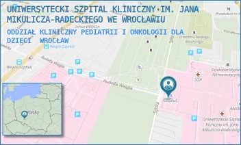 ODDZIAŁ KLINICZNY PEDIATRII I ONKOLOGII DLA DZIECI - UNIWERSYTECKI SZPITAL KLINICZNY IM. JANA MIKULICZA-RADECKIEGO WE WROCŁAWIU - UL. BOROWSKA 213,  WROCŁAW