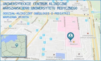 ODDZIAŁ KLINICZNY ONKOLOGII I PEDIATRII - UNIWERSYTECKIE CENTRUM KLINICZNE WARSZAWSKIEGO UNIWERSYTETU MEDYCZNEGO - ŻWIRKI I WIGURY 63A,  WARSZAWA OCHOTA